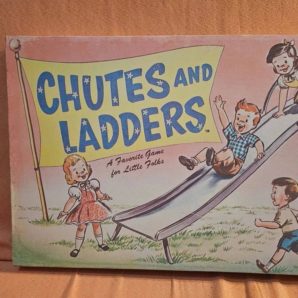 Vintage Chutes and Ladders Game Canvas Wall Art‎ Decor Retro Toy Room Game Room